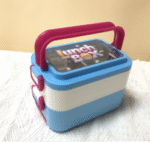 Portable Two-Layer  Multi-layer stainless steel lunch box with  spoon and fork  in the bottom - Image 3